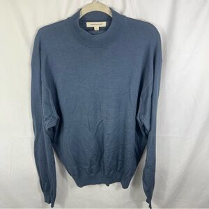 Pronto Uomo Steel Blue Silk Cotton Blend Crewneck Sweater